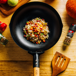 【Japan TAKUMI】Takumi Rock-Pattern Iron Wok / Iron Frying Pan 28cm (Made in Japan), , large