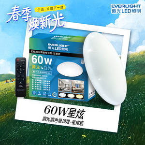 Everlight億光 60W 星炫 遙控 LED 調光調色吸頂燈 星耀版