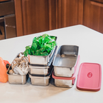dsk.pig Stainless steel lunch box with two types of lids RD x PI, , large