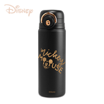 Disney Gold Mickey Mouse Stainless Steel Silicone Dual-Drink Vacuum Insulated Bottle 600ml (Lockable) - Obsidian Black, , large