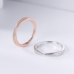 【CF鑽飾】戒指 莫桑鑽《眷戀》排鑽線戒, 白金色,港圍#6, large