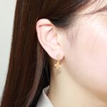 【Angel & Me】Butterfly s925 sterling silver 24k gold plated earrings gift, , large