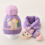 2-Piece Animal Ears Winter Hat and Scarf Set, , large