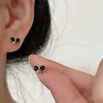 【A&R】s925純銀韓款雙心蝴蝶結轉珠耳環 附馬卡收納盒, , large