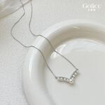 【Gulicc】古莉可 項鍊 微鑲方晶V型性感珍珠項鍊, , large
