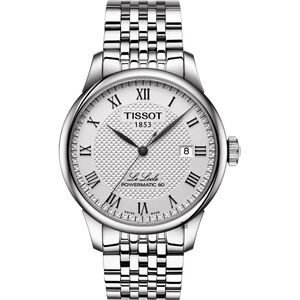 TISSOT天梭 Le Locle 80小時動力儲存機械錶-銀/39mm  T0064071103300