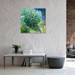【御畫房】紫丁香花叢 國家一級畫師手繪油畫80×80cm(VF-173), , large