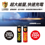 【8馬赫】3號/AA 恆壓可充式1.5V鋰電池全新特大能量2500mWh8入+(3號4槽)AI隨身收納盒充電器, , large
