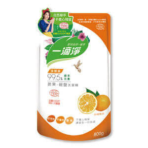 一滴淨蘆薈多酚食品用洗潔精補充包-柑橘精油800g