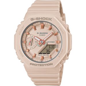 CASIO 卡西歐 G-SHOCK 奶茶色八角雙顯手錶 女錶 GMA-S2100-4A