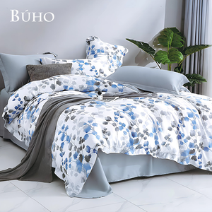BUHO "Xia Zi Yue Yun" 60-count 100% TENCEL pure Tencel full-covered cotton dual-purpose quilt winter bag set - double