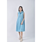 (M) cos質感棉質純棉藍色洋裝二手衣, , large