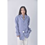 (L) ralph lauren質感格紋藍色襯衫上衣二手衣, , large