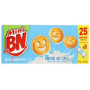 法國BN迷你笑臉餅乾-牛奶