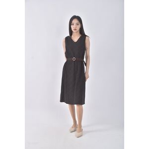 (S) single noble羊毛無袖綠色綁帶洋裝二手衣