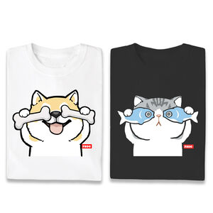 JZ TEE Cat & Shiba Inu-I Don't Look Unisex Tee