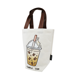 吃貨包/飲料帆布袋-珍珠奶茶-4入