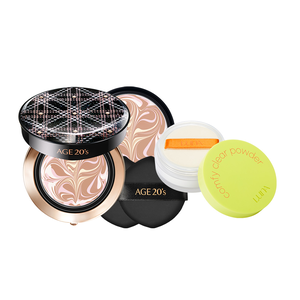 AGE20’s Essence Cover Pact HQ SPF50+/PA++++ 21 Light Beige+LUNA COMFY CLEAR FINISH POWDER
