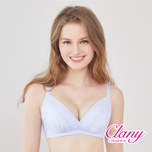 【Clany可蘭霓】無鋼圈涼感無痕 透膚性感 B-D內衣 紫丁灰 6992-61