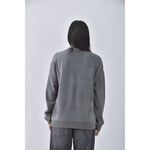 (XL) 質感條紋灰色長袖上衣二手衣, , large