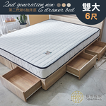台灣製【藤原傢俬】第二代新6抽床底木芯板(不含床墊/床頭), , large