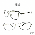 MR.TECH 米特克 UV400抗UV濾藍光眼鏡時尚男女中性大框平光眼鏡(文青橢圓金屬鏡框2528多色選) 黑銀, , large
