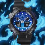 CASIO 卡西歐 G-SHOCK 熾熱火焰系列 雙顯手錶 GA-100FL-1A, , large