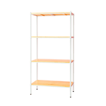 【Y HOUSE】90x45x180cm pine four-layer storage rack rack iron rack - painted white wood, , large