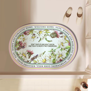 Soft diatomaceous earth water-absorbing non-slip floor mat with color printing