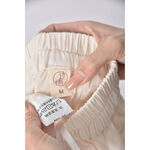 (M) 邊縫高腰棉質純棉杏色長褲二手衣, , large