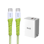 【台陞科技】REAICE PD33W雙孔1A1C充電頭+Type-C to Type-C 1.2M編織充電傳輸線 充電套組/多色可選, , large