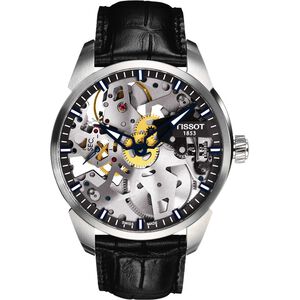 TISSOT T-Classic T-Complication 鏤空手動上鍊腕錶-43mm T0704051641100