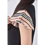 (S) burberry質感棉質純棉黑色短袖上衣二手衣, , large