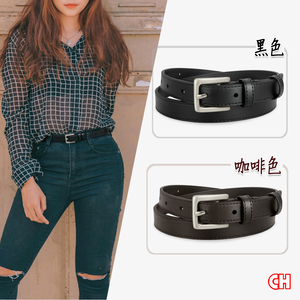 【CH-BELT 銓丞皮帶】細版流行女帶 顯瘦百搭女生腰帶皮帶(黑/咖)