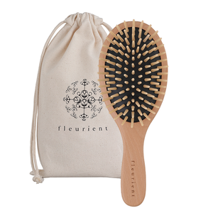 Fleurient Wooden Scalp Massage Hairbrush (with bag)