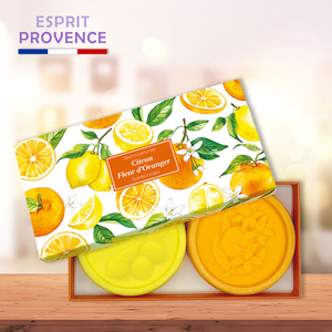 〔本野有限公司〕法國ESPRIT PROVENCE奢華植物皂禮盒組(檸檬&橙花)香皂100g*2入裝 -1入組