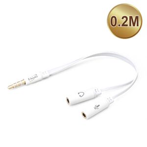 E-BOOKS X18 1 Male to 2 Female Headphones Microphone Adapter Cable 3.5mm (20cm) | Supports single-jack laptops and smartphones