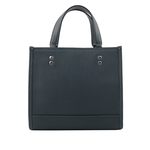 COACH Dempsey Tote 22 銀字荔枝皮革二用托特包/單寧藍, , large