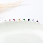 【Angel & Me】六爪 皇冠 5mm 瑞士 彩鑽 單鑽鋯石 一對 s925 純銀 耳環 耳夾 禮物, , large