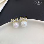 【Gulicc】古莉可 耳環 蝴蝶結珍珠耳飾, , large
