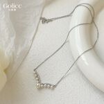 【Gulicc】古莉可 項鍊 微鑲方晶V型性感珍珠項鍊, , large