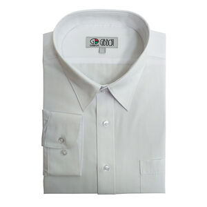 男合身長袖襯衫R00071<白色-17.5>