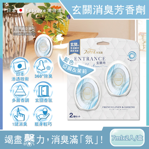 [日日好物]日本Febreze風倍清-玄關專用360°強效消臭防臭香氛W空氣芳香劑7mlx2入/盒(多款可選)