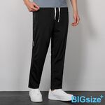 大尺碼-印花 排汗 平口 冰絲長褲-黑/深灰-0204206, , large
