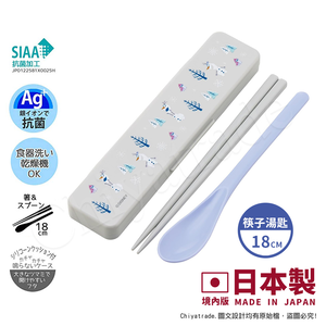 【百科良品】日本製 冰雪奇緣 雪寶 環保筷子+湯匙組 抗菌加工Ag+ 18CM(日本境內版)