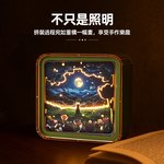 【上手家居】3D拼圖夜燈手做材料包 月色柔影(diy材料包/diy手作/手工材料包), , large