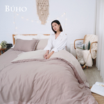 BUHO 絲滑星鑽100支純天絲6尺雙人加大床包+8x7尺加大雙人兩用被四件組-台灣製(多款任選), , large