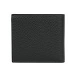 BALLY Ribbon 黑白條紋牛皮對開8卡短夾 / 黑色, , large