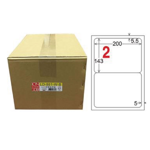 【龍德】LONGDER 三用電腦標籤 A4 2格 圓角 143*200mm 白色 1000張/箱 LD-861-W-B(適用雷射、噴墨、影印)