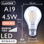 A19C 4.5W E27 110V 2700K DIM, , large